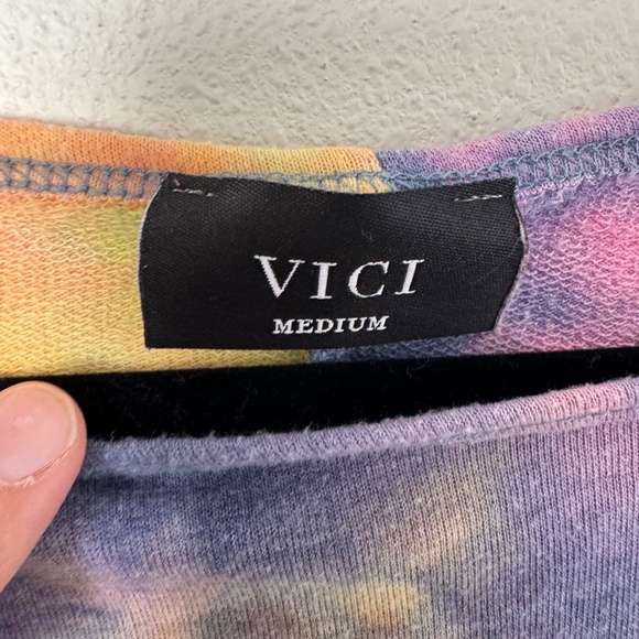 VICI Rainbow Tie-Dye Long Sleeve Top - Size Medium - Picture 3 of 3